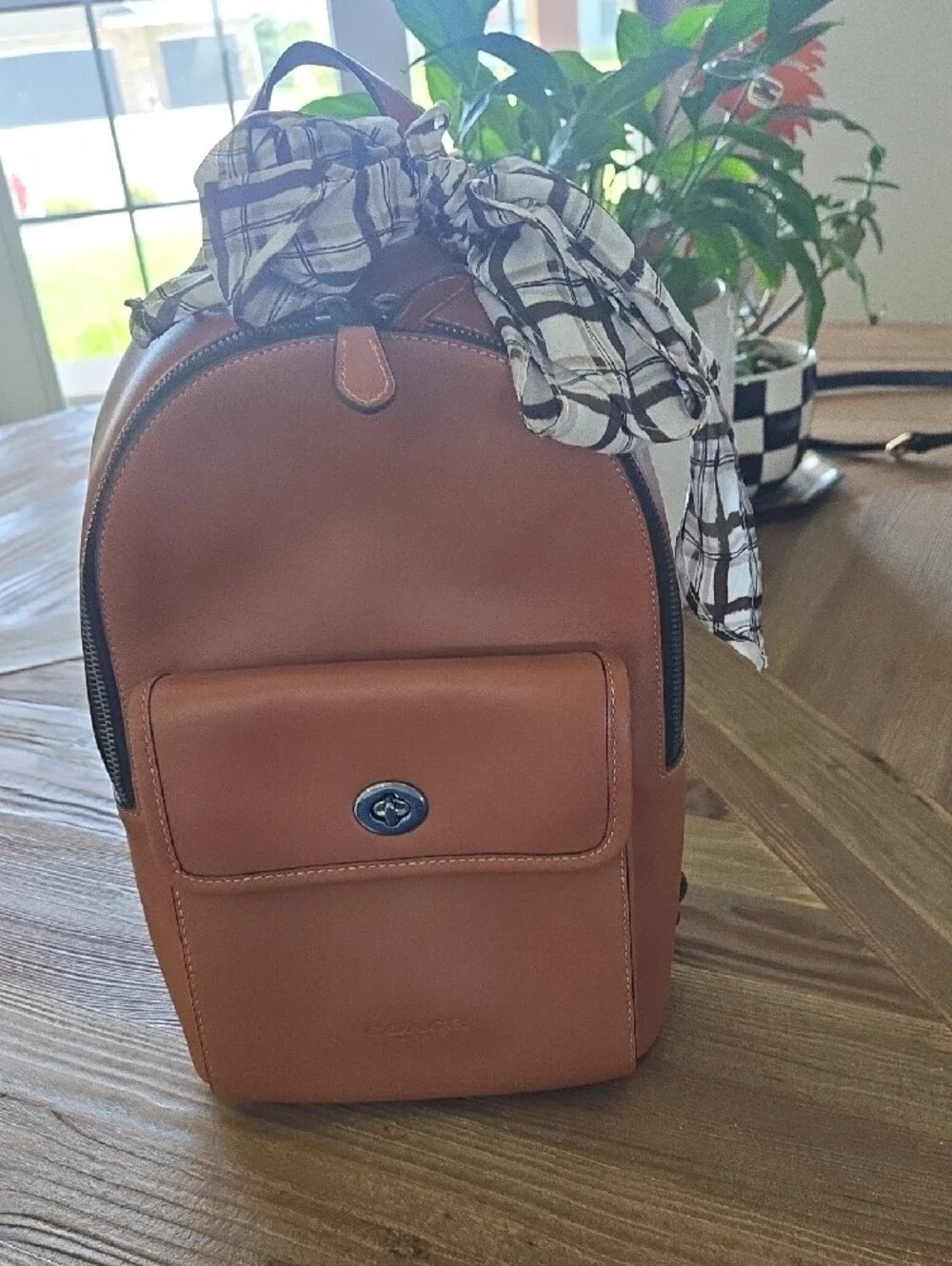 Coach Brown Leather Backpack